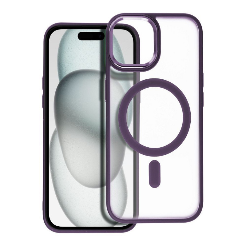 Matte Mag Cover case compatible with MagSafe for IPHONE 15 purple