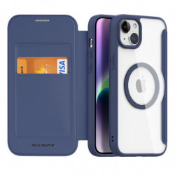 DUX DUCIS wallet case SKIN X PRO compatible with MagSafe for IPHONE 15 Plus blue