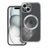 Electro Mag Cover case compatible with MagSafe for IPHONE 15 silver