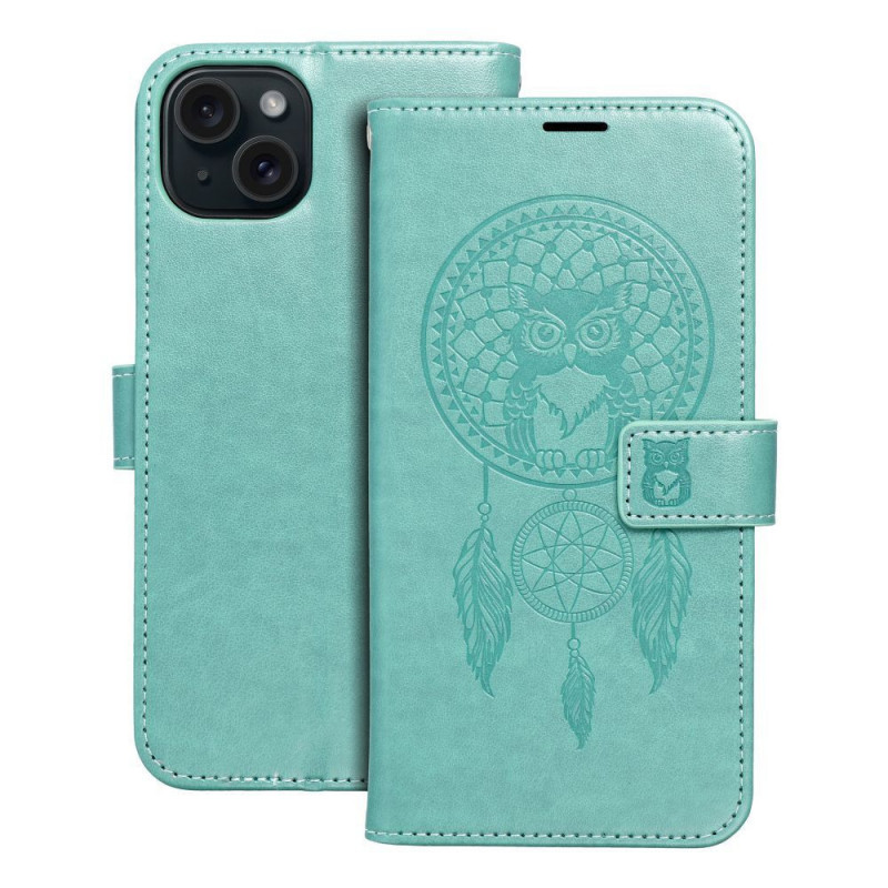 MEZZO Book case for IPHONE 15 Plus dreamcatcher green