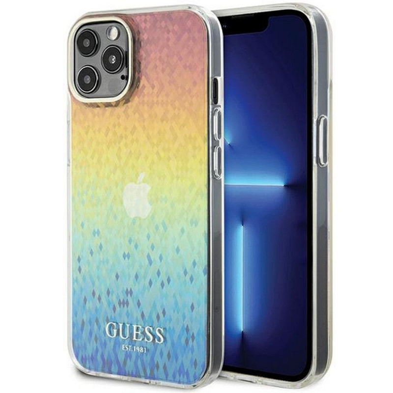 Original faceplate case GUESS GUHCP12MHDECMI for iPhone 12/12 Pro (IML Faceted Mirror / disco iridescent)