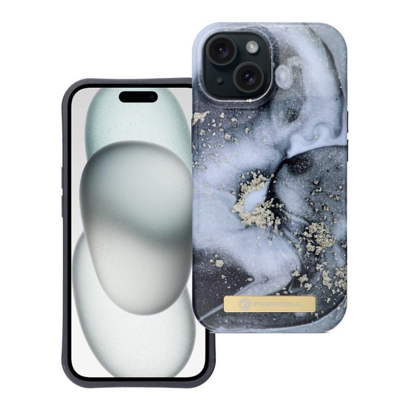 FORCELL F-PROTECT Mirage case compatible with MagSafe for IPHONE 15 marble mist