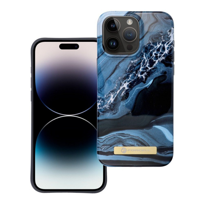 FORCELL F-PROTECT Mirage case compatible with MagSafe for IPHONE 15 PRO MAX ocean marble