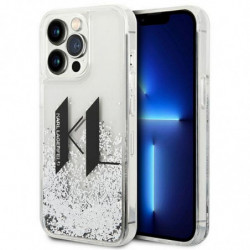 Original faceplate case KARL LAGERFELD KLHCP14XLBKLCS for iPhone 14 PRO MAX (Liguid Glitter Big KL Logo / silver)