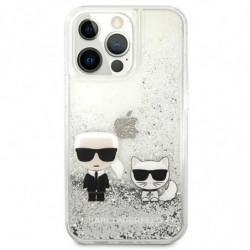 Original faceplate case KARL LAGERFELD KLHCP13LGKCS for iPhone 13 PRO (Liquid Glitter K&C / silver)