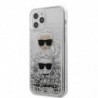 Original faceplate case KARL LAGERFELD KLHCP12MKCGLSL for iPhone 12 / 12 PRO (Liquid Glitter 2 Heads / silver)