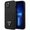 Original faceplate case GUESS GUHCP13SPSATPK do iPhone 13 MINI (Saffiano Double Card Triangle / black)