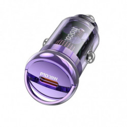 HOCO car charger Type C PD QC3.0 3A 30W Z53 transparent purple