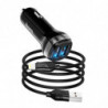 HOCO car charger 2 x USB A + cable USB A to Lightning 2,4A Z40 black