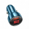 HOCO car charger USB A + Type C with digital display PD QC3.0 3A 48W Z50 blue