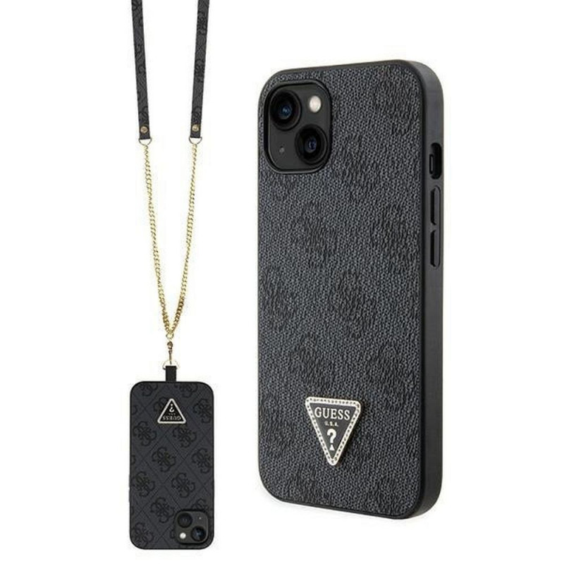 Original faceplate case GUESS GUHCP14SP4TDSCPK for iPhone 14 (Metal Logo Starss Crossbody / black)