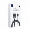 WiWU - Platinum Series Data Cable Wi-C014 3w1 USB A to USB C, Micro USB, Lightning 3,1A 1,2m - black