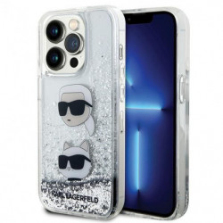 Original faceplate case KARL LAGERFELD KLHCP14LLDHKCNS for iPhone 14 Pro (Liquid Glitter KC / white)