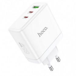 HOCO wall charger 2 x Type C + USB A QC PD 65W GaN N30 white