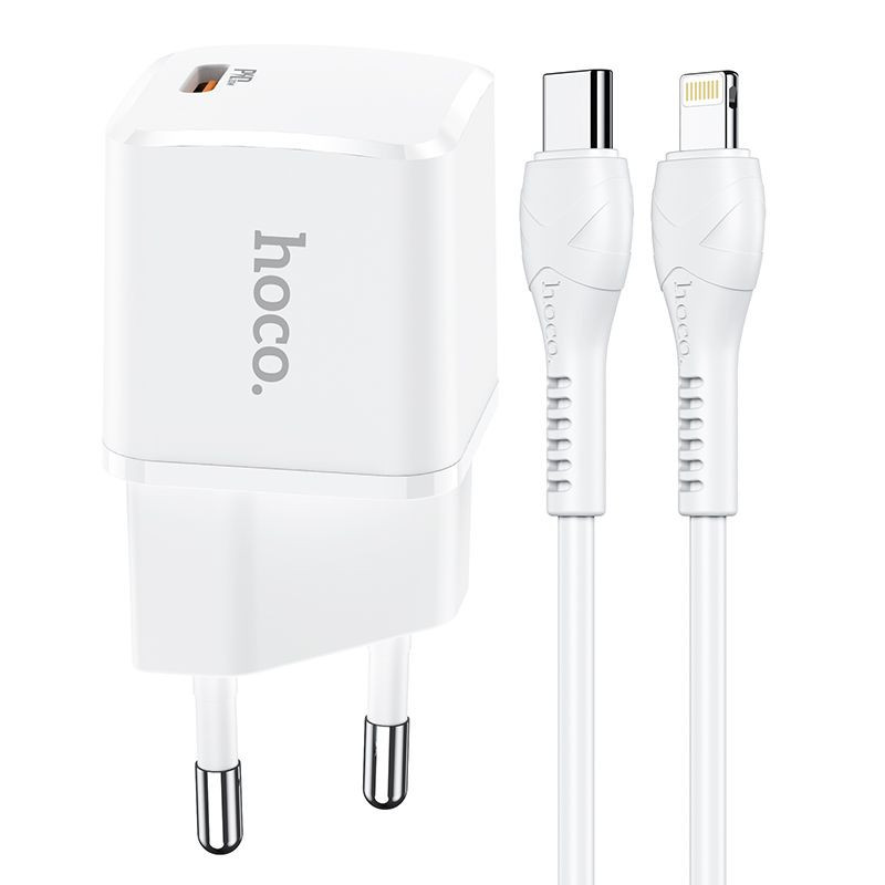 HOCO travel charger Type C + cable Type C to Lightning PD 20W N10 white