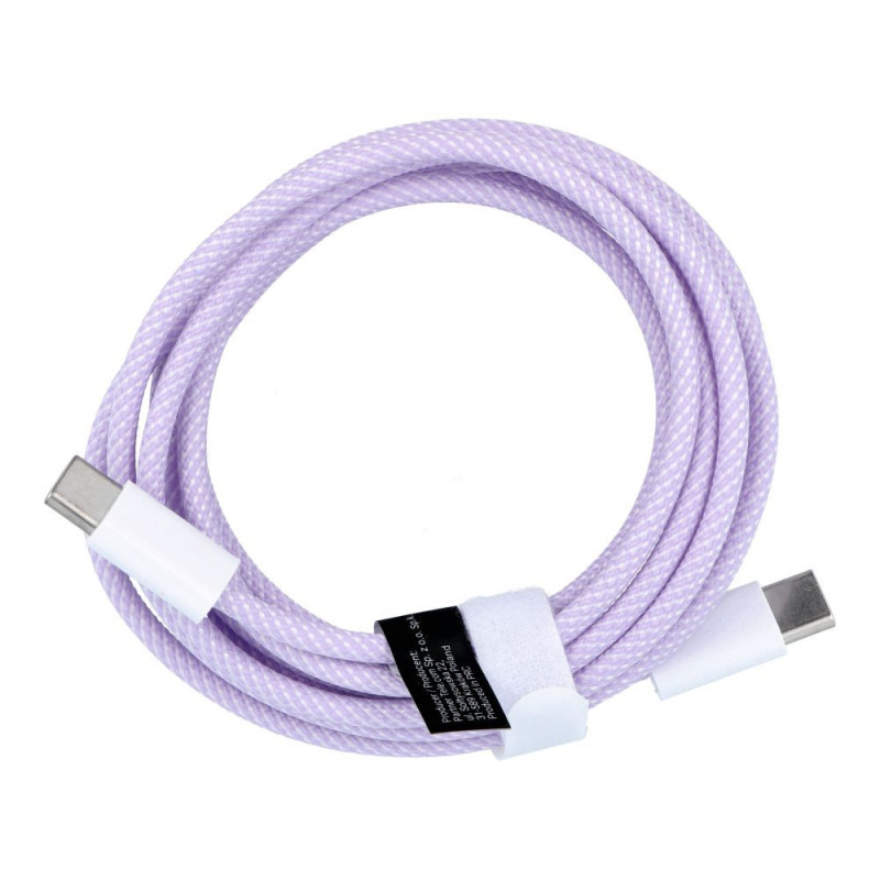 Cable Type C to Type C Power Delivery PD 60W 3A C263 purple 2 m