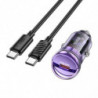 HOCO car charger Type C + cable Type C to Type C PD QC3.0 30W Z53 purple