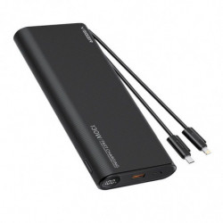 VEGER powerbank 25 000 mAh with built-in cables Type C / Lightning PD 130W TCE130 (W2503) black