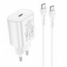 HOCO travel charger Type C + cabel Type C to Type C PD QC3.0 25W N22 white