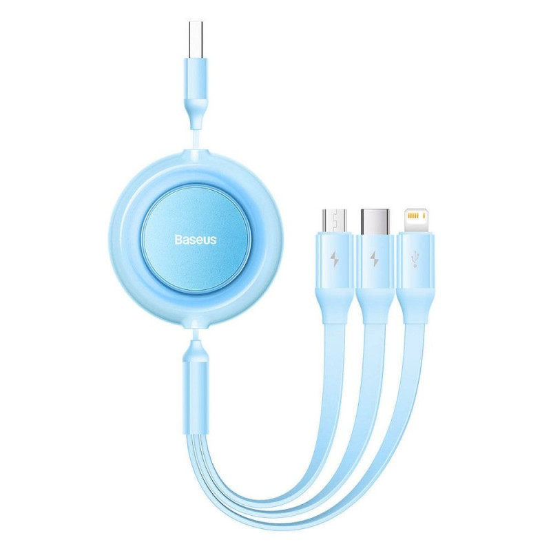 BASEUS cable 3in1 USB A to Micro USB / Lighting / Type C 3,5A CAMJ010017 1,1 m blue