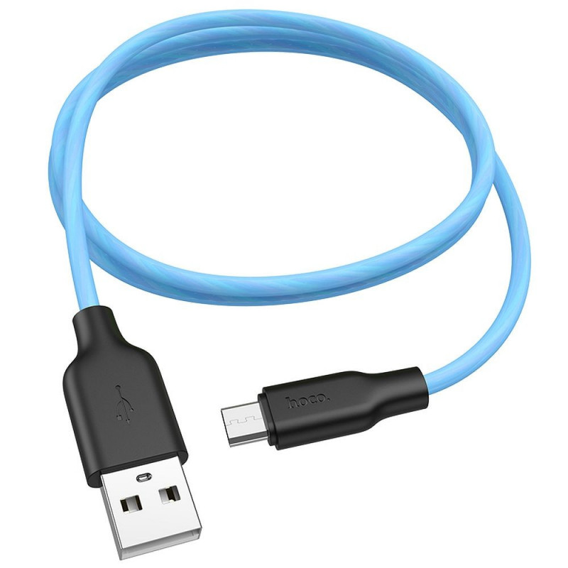 HOCO cable USB A to Micro USB 2,4A X21 1 m black blue