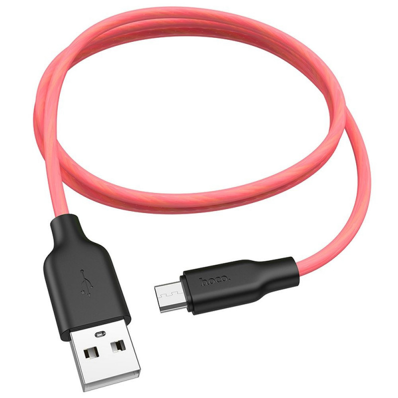 HOCO cable USB A to Micro USB 2,4A X21 1 m black red