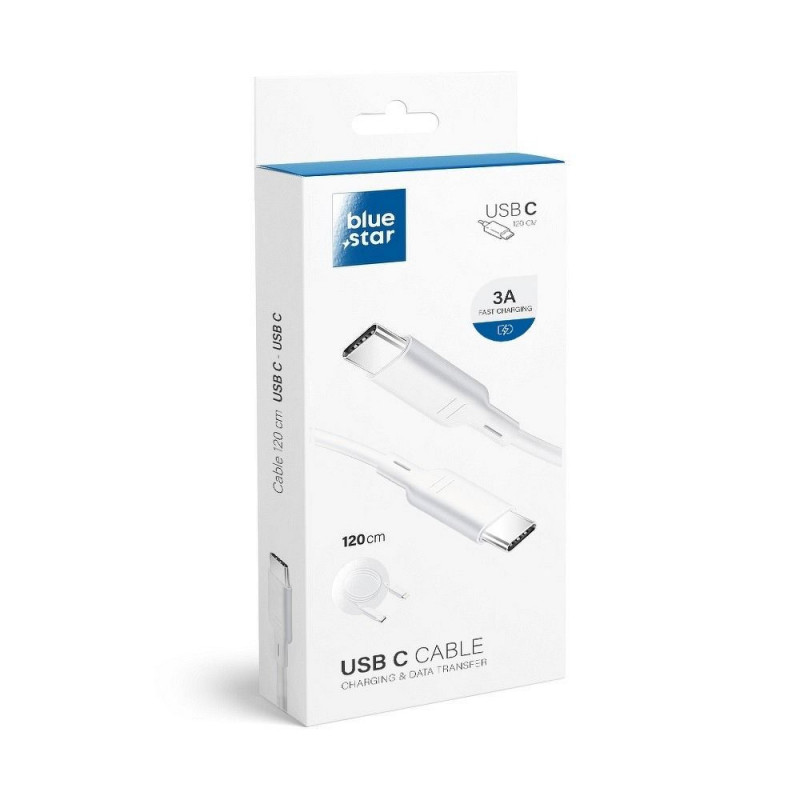 Data Cable Blue Star - USB C to USB C 3A (PD standard)