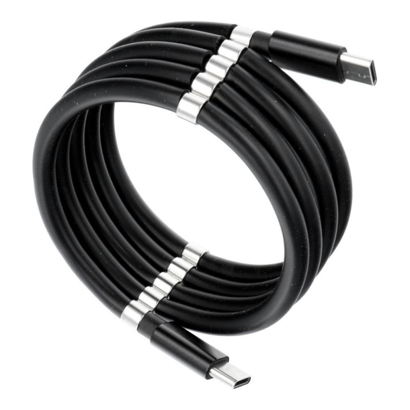 Cable Type C toType C magnetic Power Delivery PD 60W 3A C676 black 1 meter