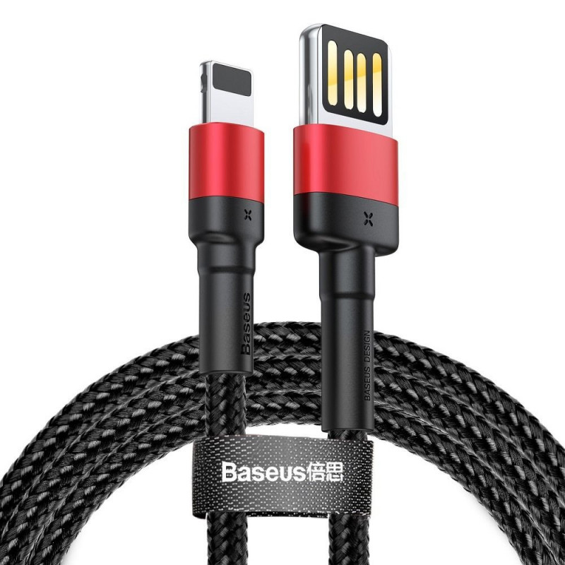 BASEUS cable USB A to Lightning 2,4A Cafule CALKLF-G91 1 m black red