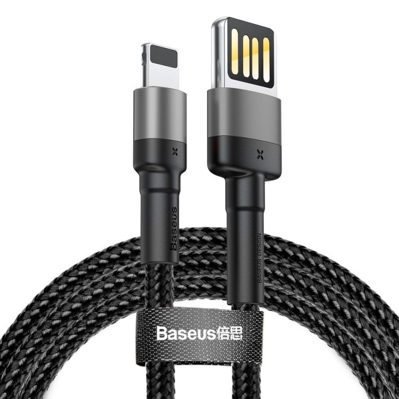 BASEUS cable USB A to Lightning 2,4A Cafule CALKLF-GG1 1 m black gray