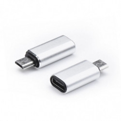 Adapter charger Typ C - Micro USB silver