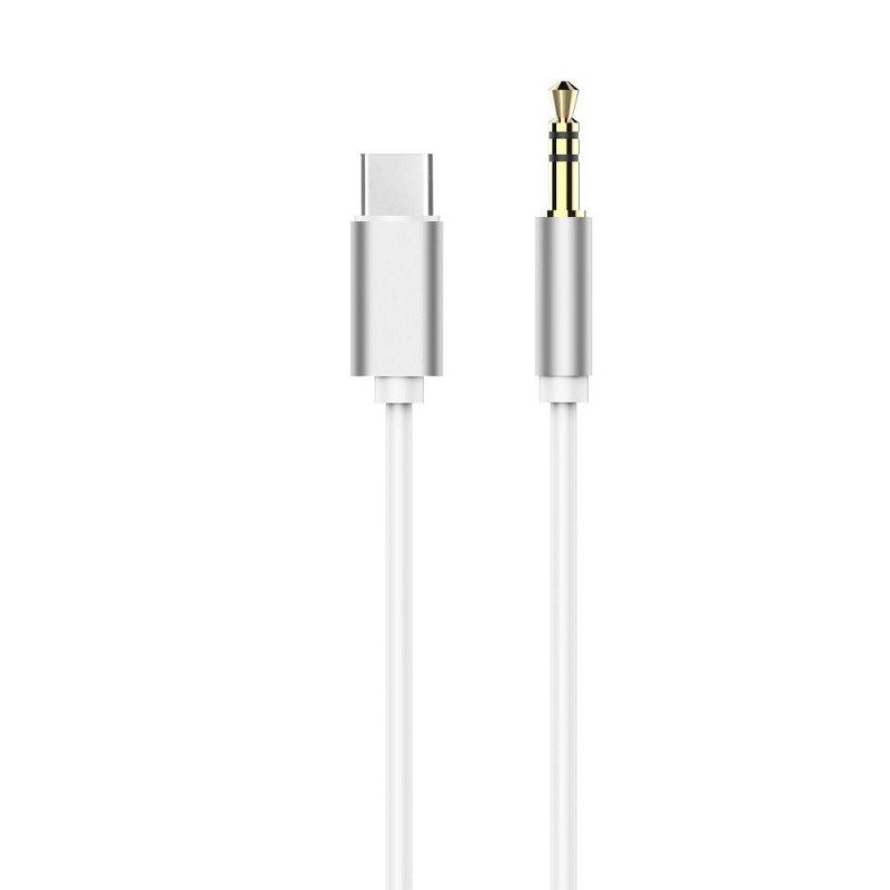 Adapter HF/audio Type C do Jack 3,5mm white cable (male)