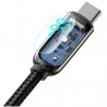 BASEUS cable USB A to Type C with digital display 66W 6932172600563 1 m black