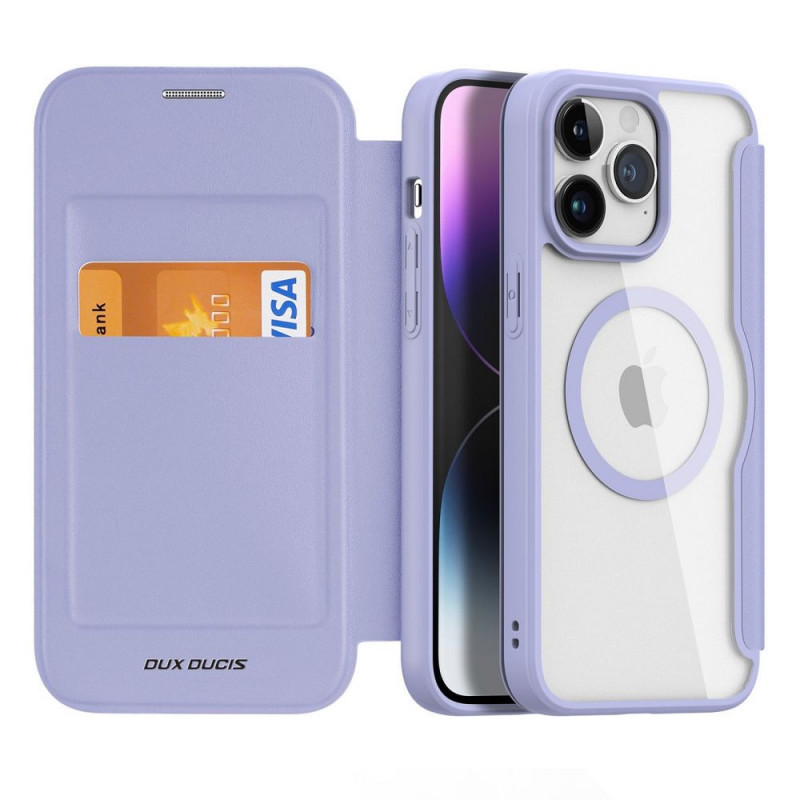 DUX DUCIS wallet case SKIN X PRO compatible with MagSafe for IPHONE 15 Pro purple