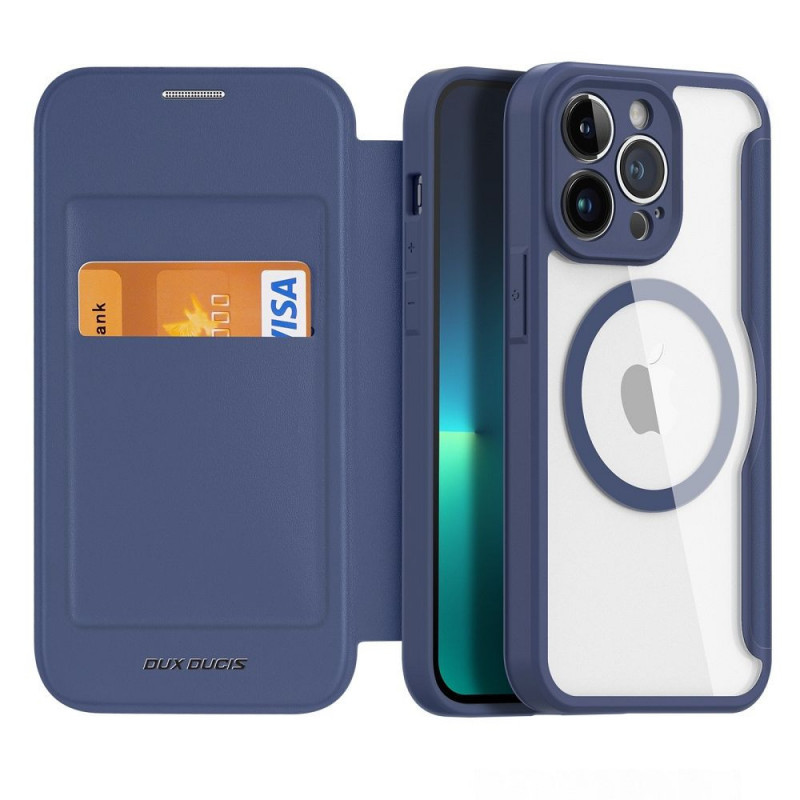 DUX DUCIS wallet case SKIN X PRO compatible with MagSafe for IPHONE 14 Pro Max blue