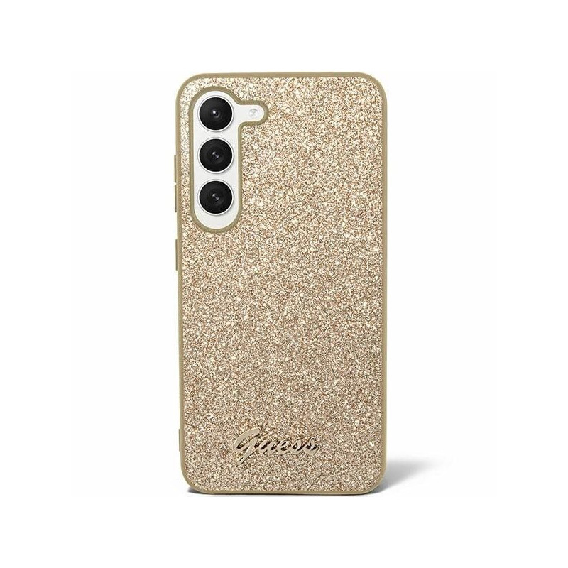 Original faceplate case GUESS GUHCS24SHGGSHD for Samsung S24 (Glitter  Script / gold)