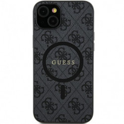 Original faceplate case GUESS GUHMS24LG4GFRK for Samsung S24 Ultra (Compatible with Magsafe / 4G Ring classic logo / black)