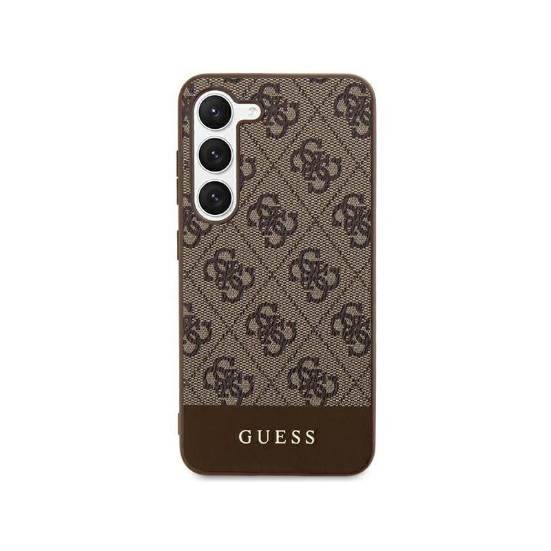 Original faceplate case GUESS GUHCS24SG4GLBR for SAMSUNG S24 (4G Bottom Stripe / brown)