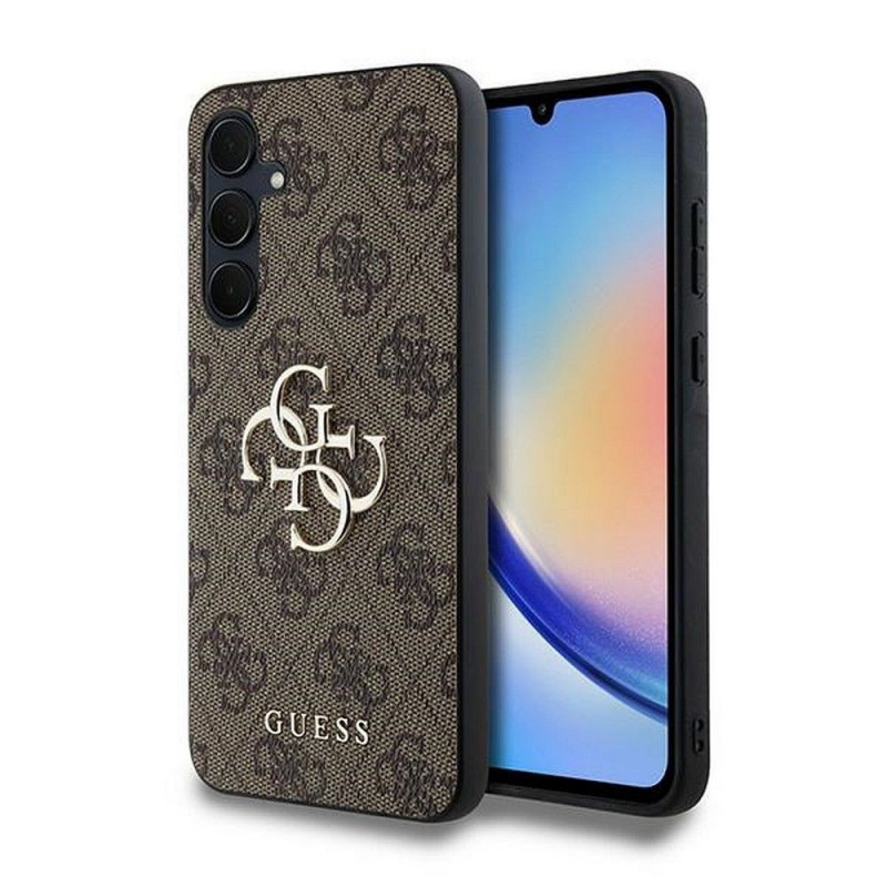 GUESS case for SAMSUNG A35 GUHCSA354GMGBR (PU Big 4G Metal Logo) brown