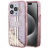 Original faceplate case GUESS GUHCP15XLFCSEGP for iPhone 15 Pro Max (Liquid Glitter Gold Stripes / pink)