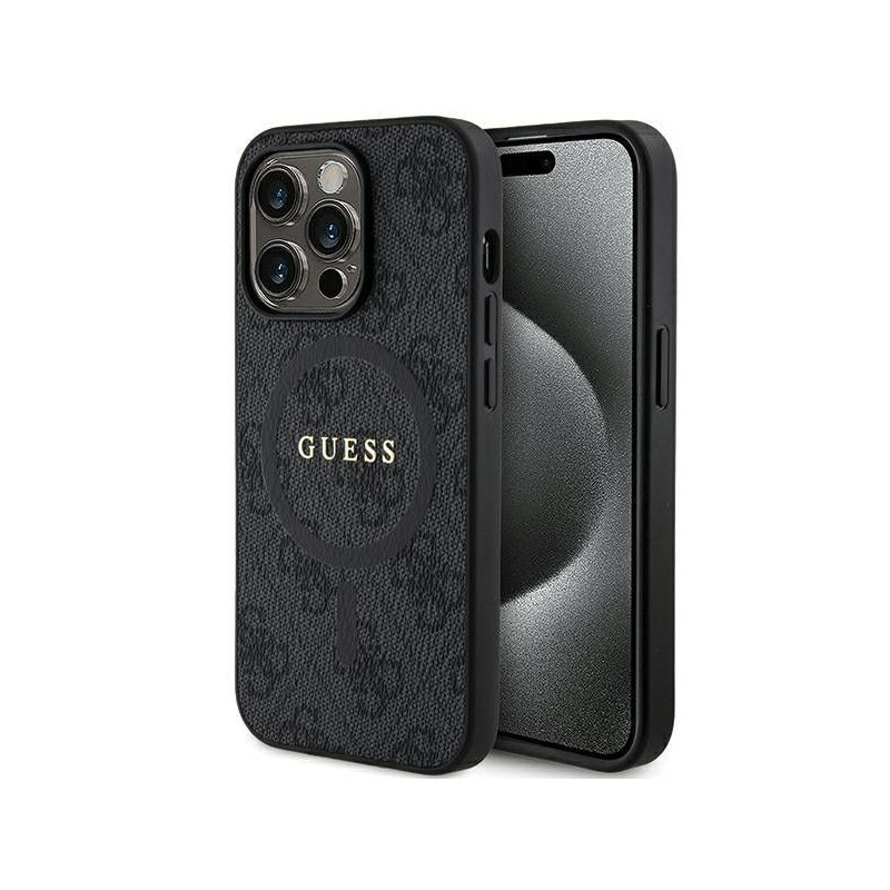 Original faceplate case GUESS GUHMP13XG4GFRK for iPhone 13 Pro Max (Compatible with Magsafe / 4G Ring classic logo / black)