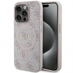 Original faceplate case GUESS GUHMP14XG4GFRP for iPhone 14 Pro Max (Compatible with Magsafe / 4G Ring classic logo / pink)