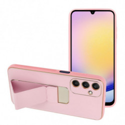 LEATHER Case Kickstand for SAMSUNG Galaxy A25 5G pink