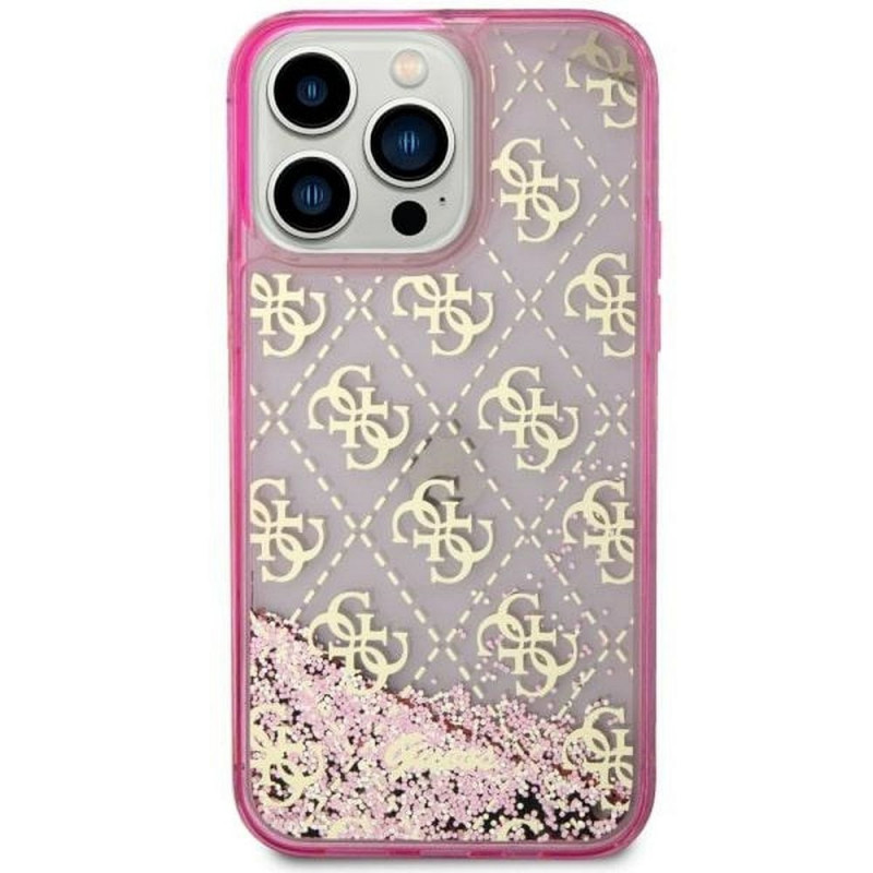 Original faceplate case GUESS GUHCP14SLC4PSGP for iPhone 14 (Liquid Glitter 4G Translucent / pink)