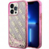 Original faceplate case GUESS GUHCP14LLC4PSGP for iPhone 14 PRO (Liquid Glitter 4G Translucent / pink)