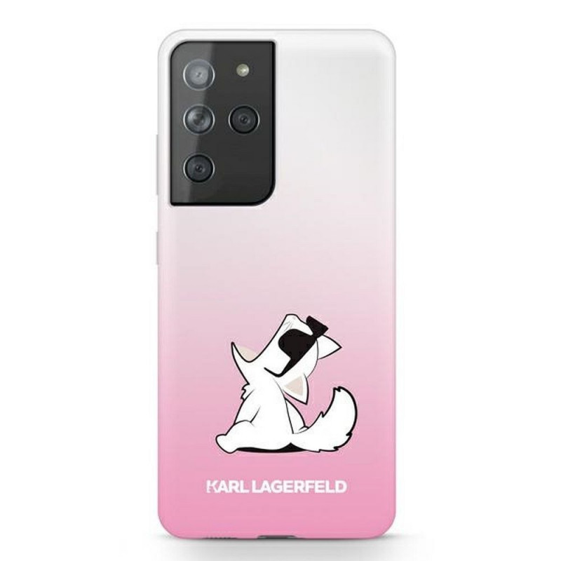 Original faceplate case KARL LAGERFELD KLHCS21LCFNRCPI for Samsung S21 Ultra (Choupette Fun / pink)