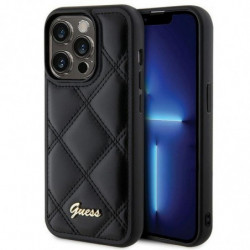 Original faceplate case GUESS GUHCP15XPSQSQSK for iPhone 15 Pro Max (Quilted Metal Logo / black)