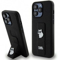 Original faceplate case KARL LAGERFELD KLHCP13XGSACHPK for iPhone 13 Pro Max (Gripstand Saffiano choupette PIN / black)