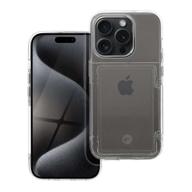 FORCELL F-PROTECT Crystal Pocket Case for IPHONE 15 Pro transparent