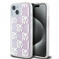 DKNY case for IPHONE 15 DKHCP15SLCPEPP (DKNY HC Liquid Glitters W/Checkered Pattern) pink